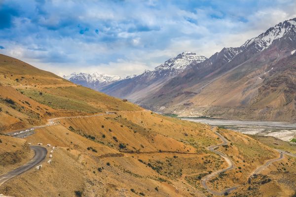 Scenic road through the Himalayan mountains